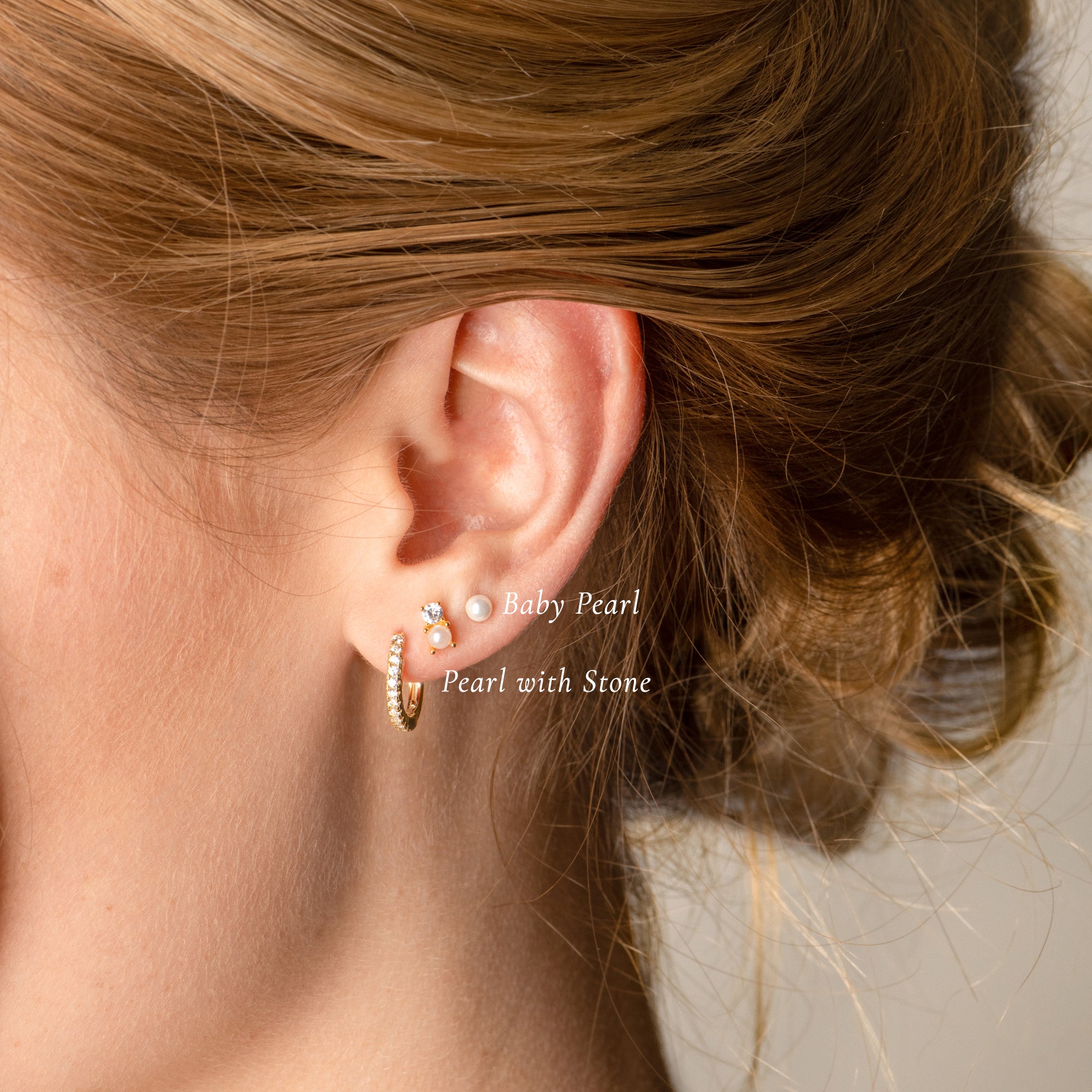 Tiny on sale pearl earrings